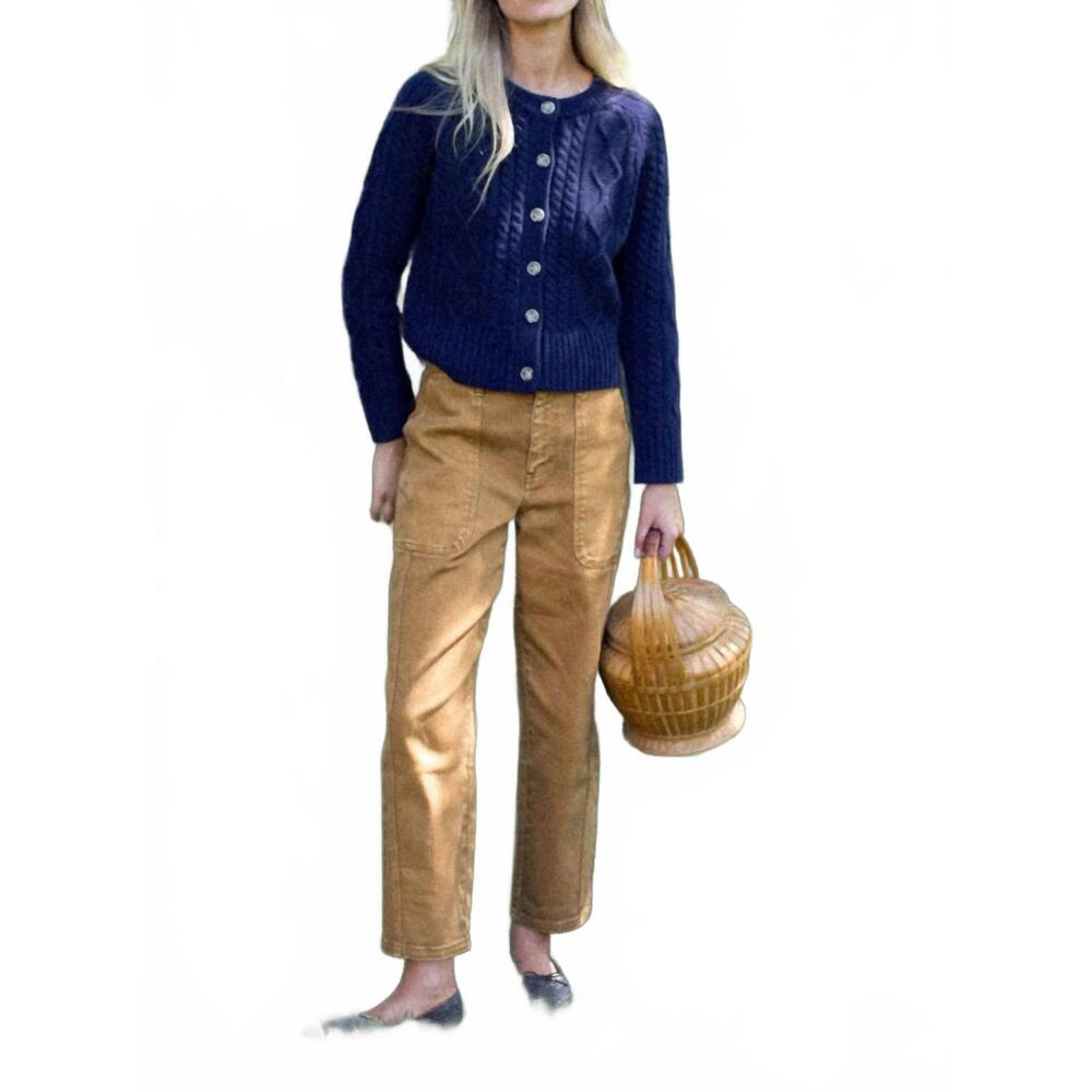 NEW MAREA francis cable knit cardigan in navy